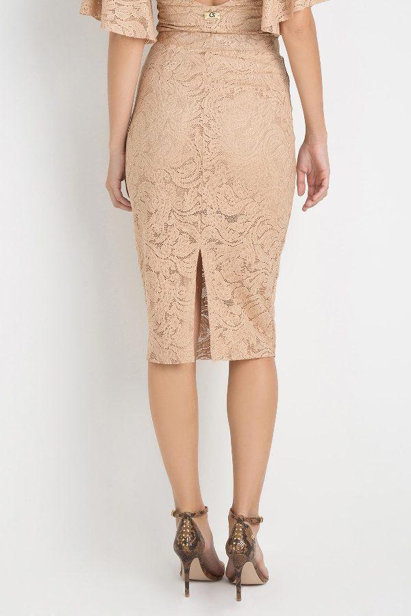 FALDA MIDI CON TAJO