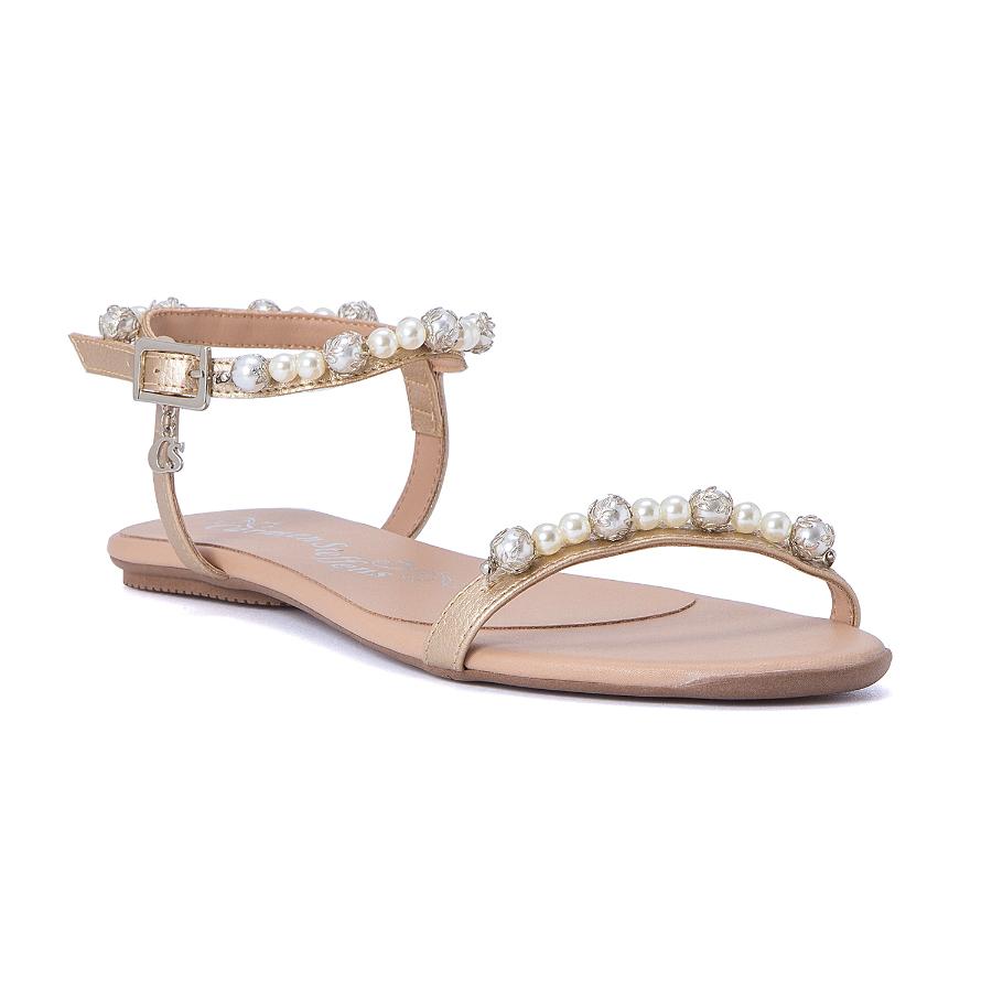 SANDALIA PLANA CON PERLAS