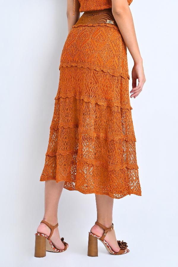 FALDA MIDI ENCAJE