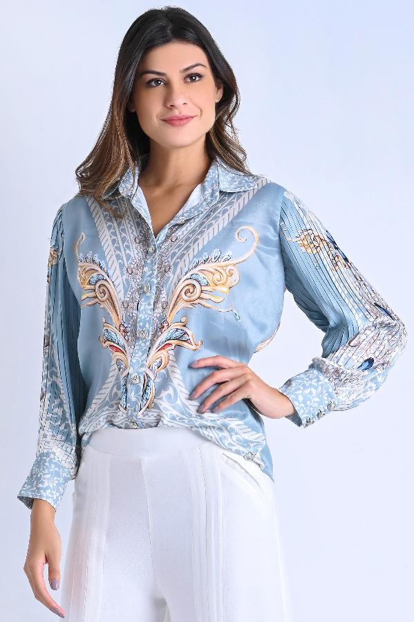 CAMISA MANGA PLISADA