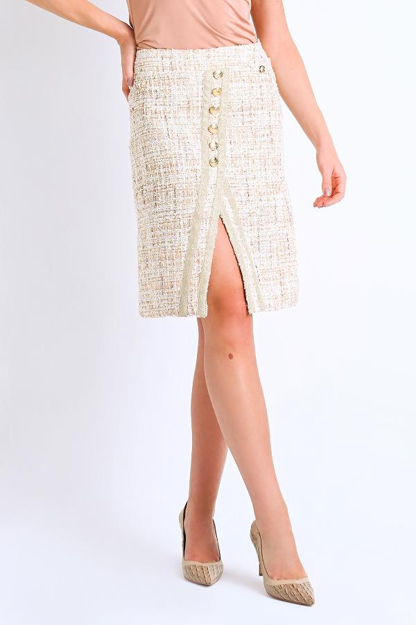 FALDA TWEED CON DETALLE LUREX