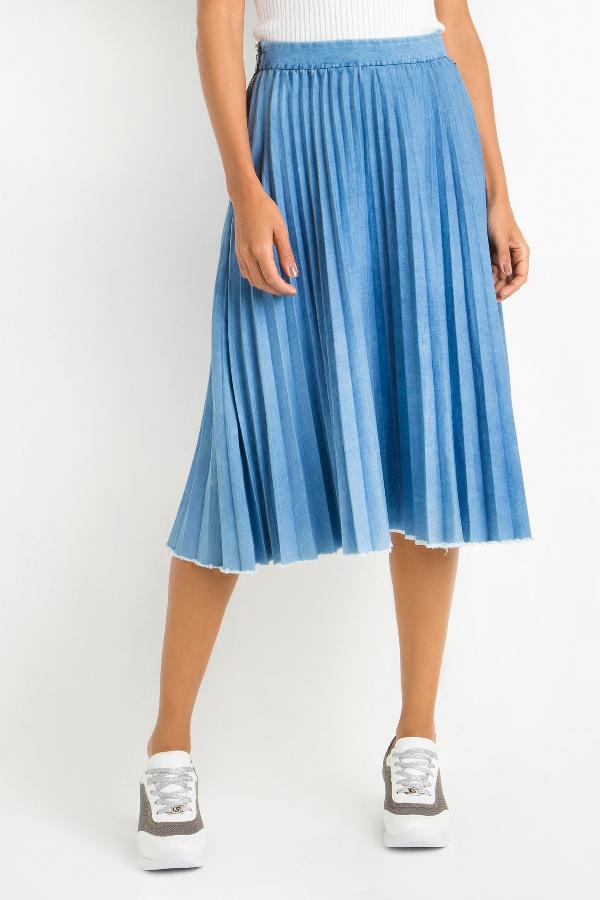 FALDA PLISADA JEANS