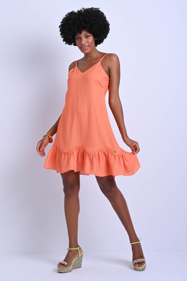 VESTIDO CON VOLANTE DIFERENCIADO