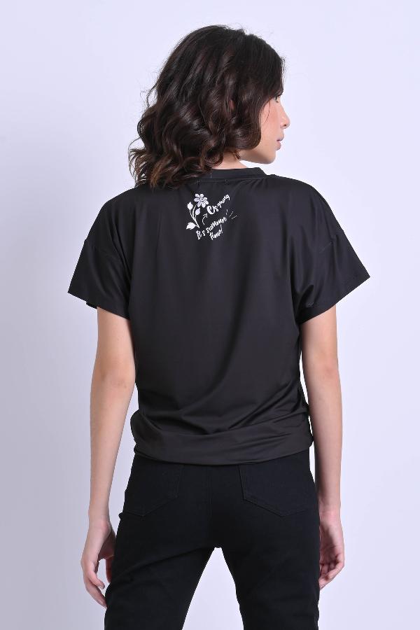 T-SHIRT ALONGADA ESTAMPADA