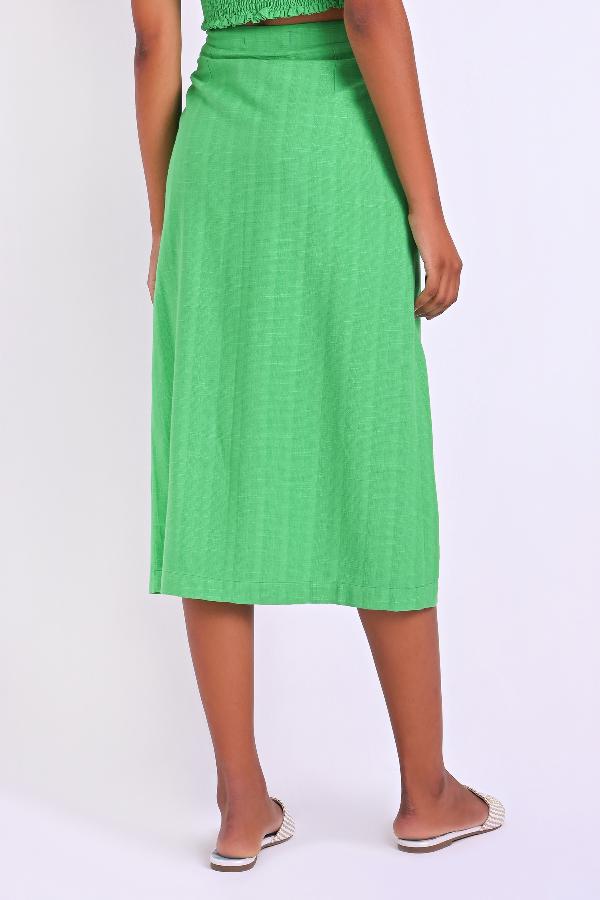 SAIA MIDI EVASE CON BORDADO