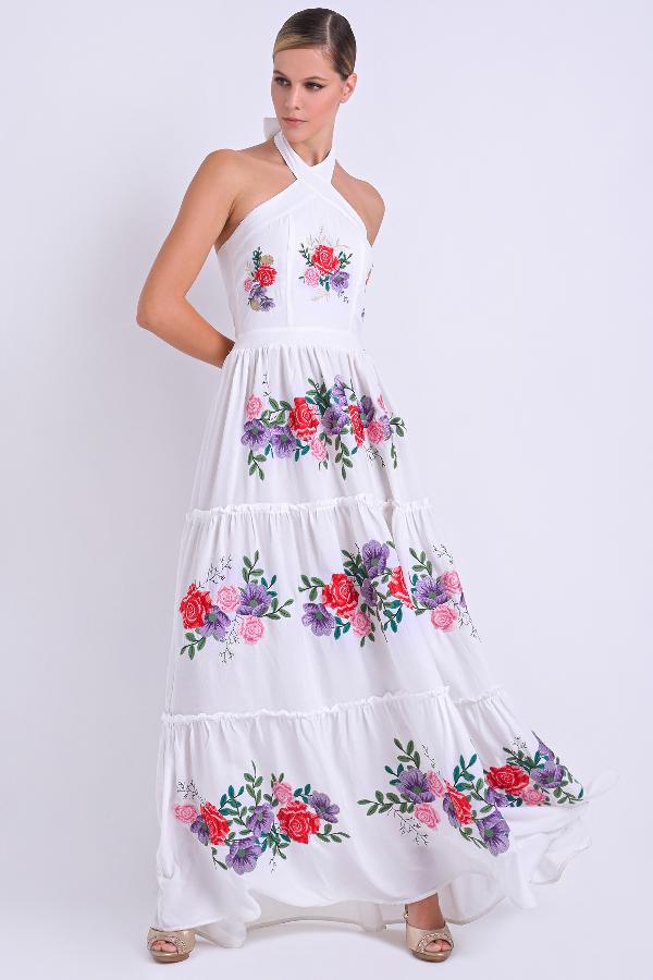 VESTIDO LONGO BORDADO