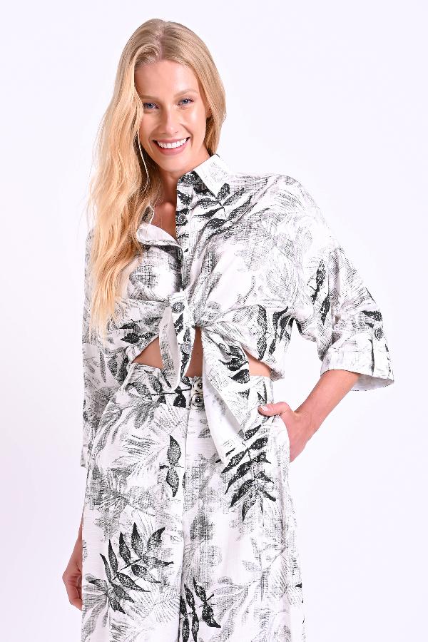 CAMISA AMPLIA TEJIDO PINTADO A MANO CARMEN STEFFENS VERANO 2023