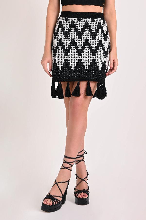 POLLERA CON FLECOS CARMEN STEFFENS ALTO VERANO 2023