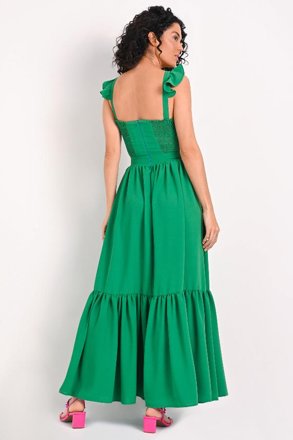 VESTIDO LONGO CON VOLADOS CARMEN STEFFENS ALTO VERANO 2023