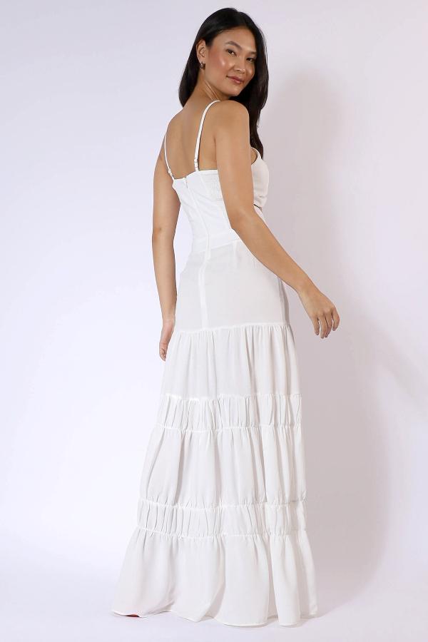 VESTIDO DETALLES DRAPEADOS CS YOUNG ALTO VERANO 2023