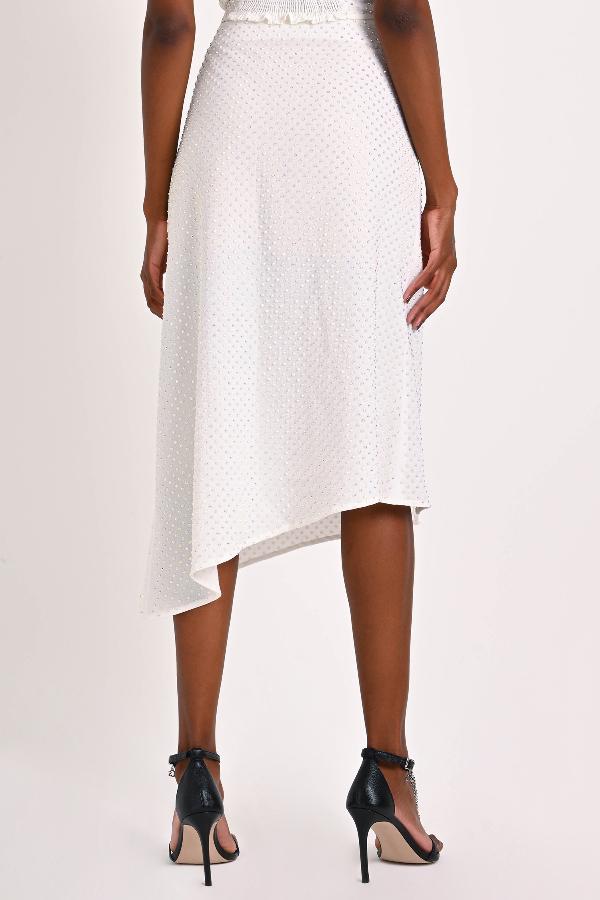 POLLERA ASIMETRICA CON HOTFIX