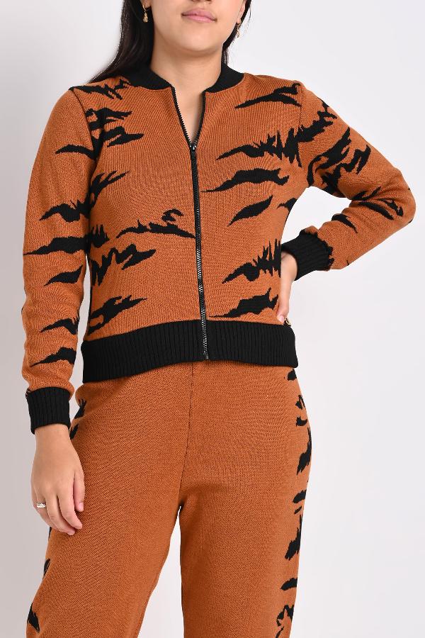 CASACO JACQUARD TIGRE