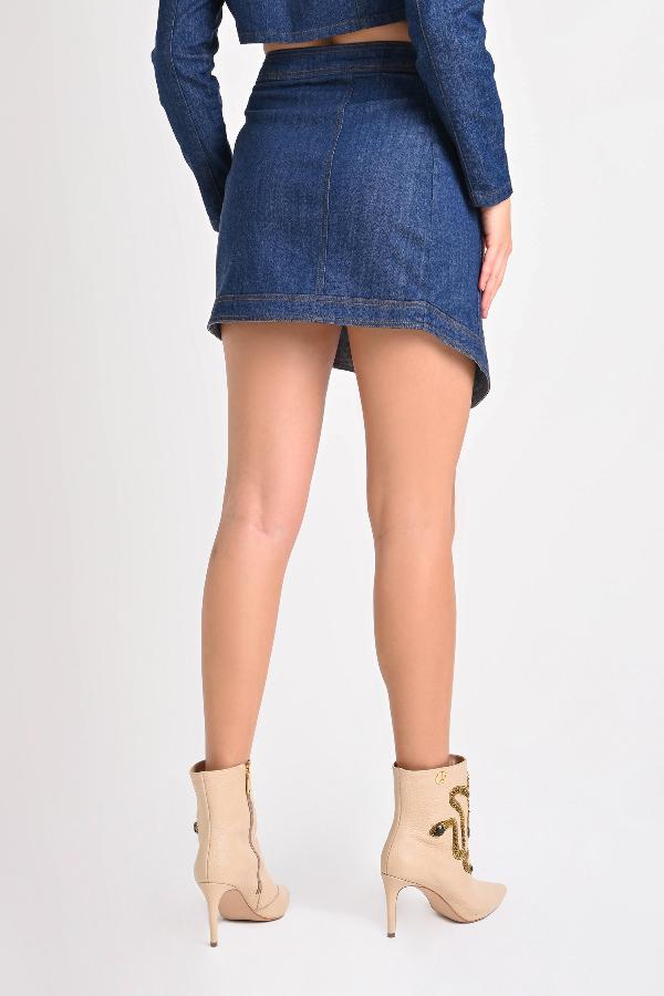 POLLERA SLIM ASIMETRICA CON BOTONES