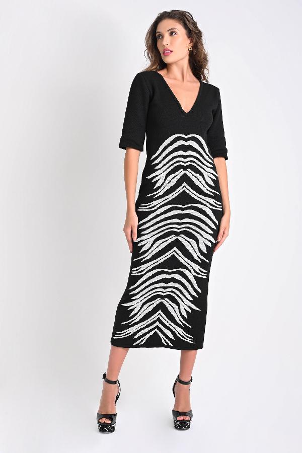 VESTIDO LARGO JACQUARD