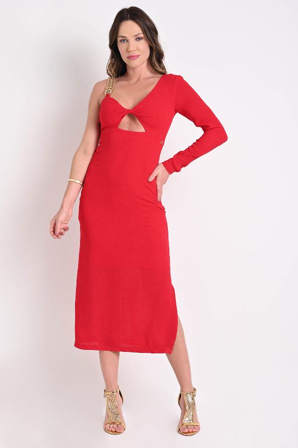 VESTIDO MIDI HOMBRO UNICO