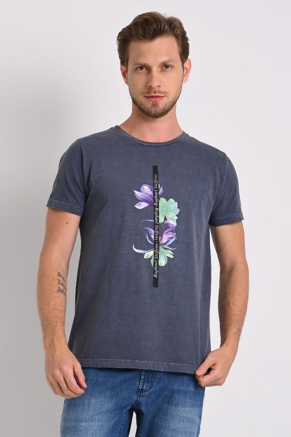 CAMISETA MASCULINA FRONTAL FLORES