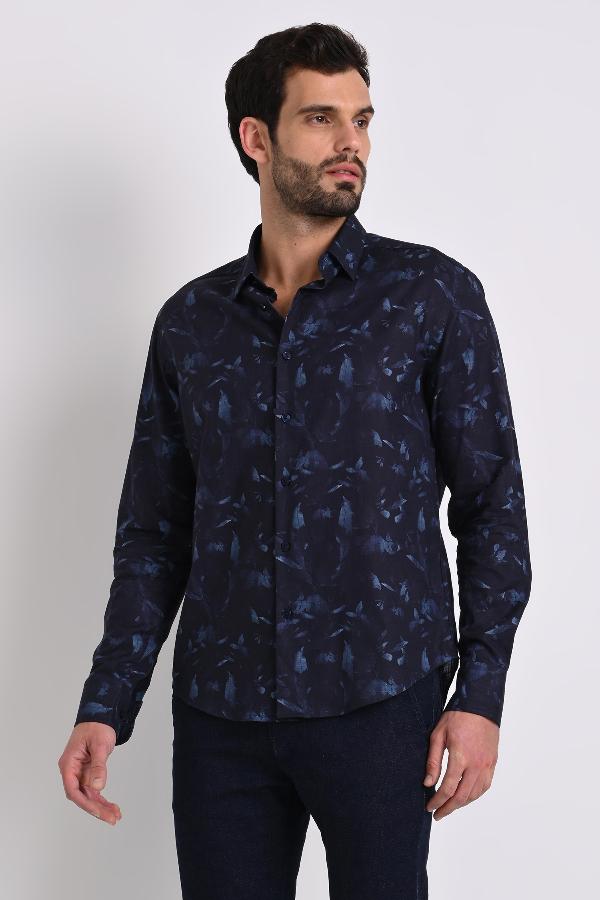 CAMISA MASCULINA CASUAL FOLHAGEM