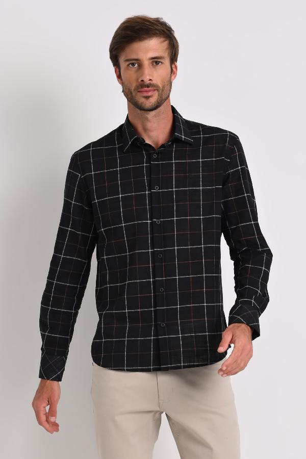 CAMISA MASCULINA CASUAL AJEDREZ