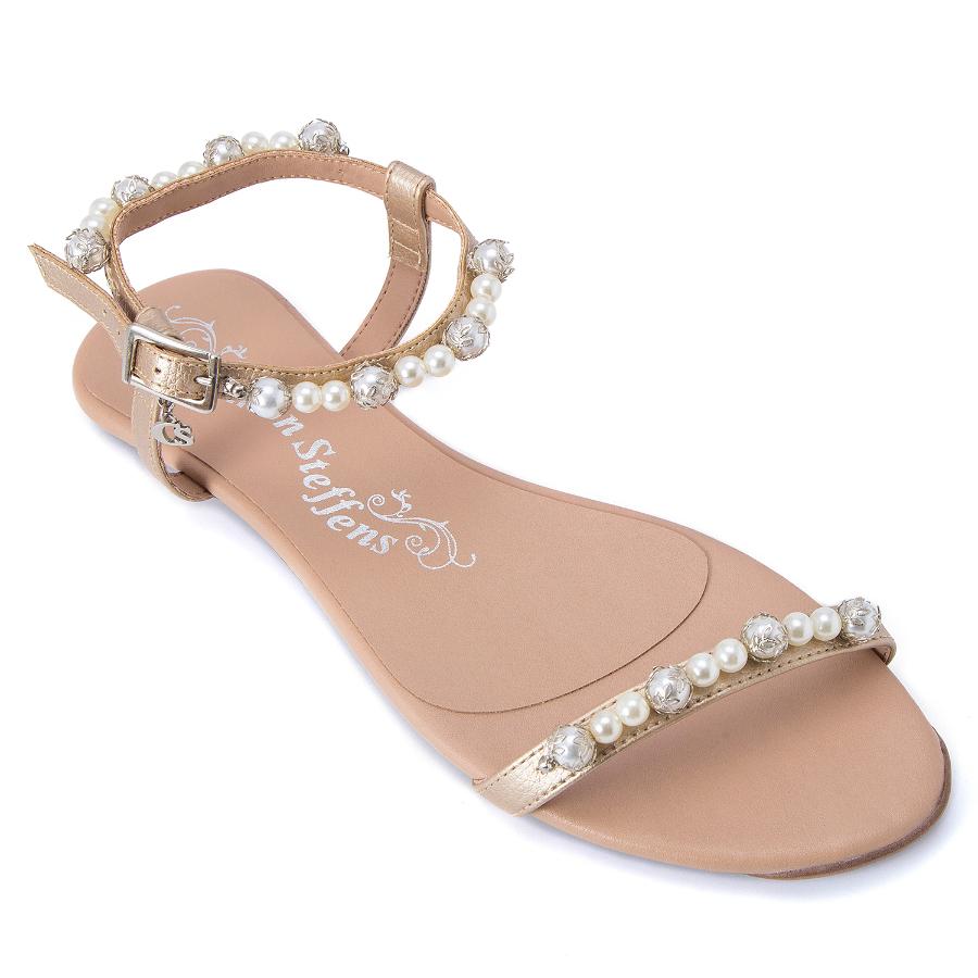 SANDALIA PLANA CON PERLAS