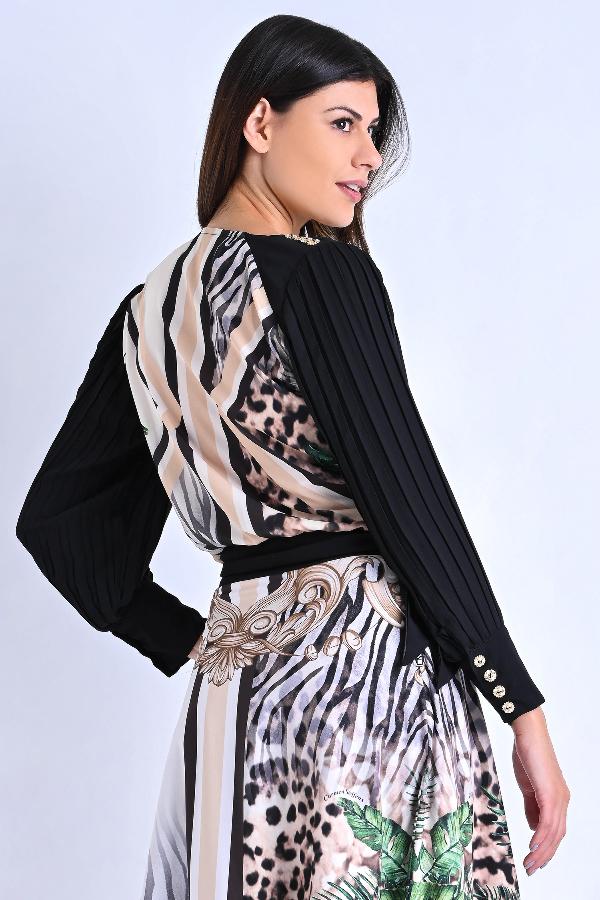 BLUSA MANGA PLISADA Y AMARRE