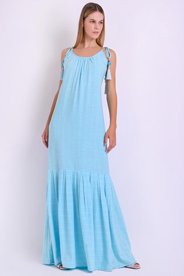VESTIDO LONGO CON AMARRE DIFERENCIADAS