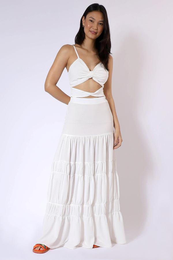 VESTIDO DETALLES DRAPEADOS CS YOUNG ALTO VERANO 2023