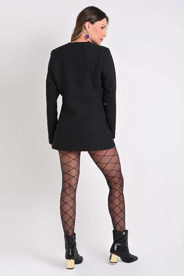 BLAZER SLIM LARGO CON FLECOS