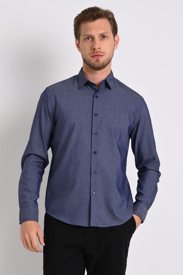 CAMISA MASCULINA CASUAL ASPECTO JEANS